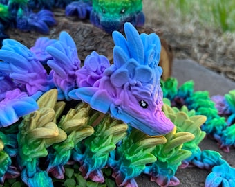 Orchid Dragon Fidget - Articulated Floral Dragon with Leaf & Flower Details - Made to Order Toy