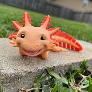Axolotl Fidget - Big Smile Articulated Sensory Toy in Custom Colors - Made to Order