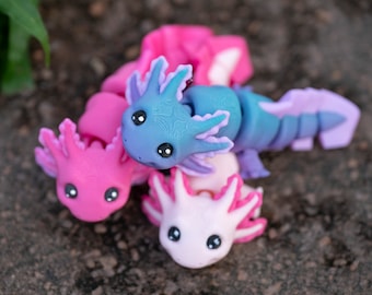 Tiny Axolotl Articulated Fidget - Baby Axolotl Sensory Toy (Made to Order)