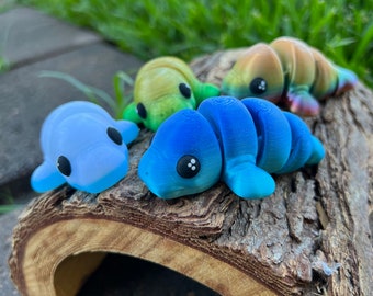 Articulated Baby Manatee Fidget Toy: Sensory PLA Figurine