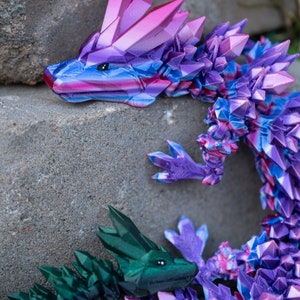 Articulated Crystal Dragon Fidget Toy, 3D Printed Sensory Dragon, Made to Order