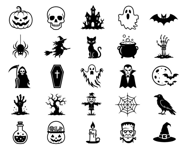 Halloween Bundle SVG Icons 25 Unique Black Outline Spooky Designs halloween-bundle-svg-icons-25-unique-black-outline-spooky-designs