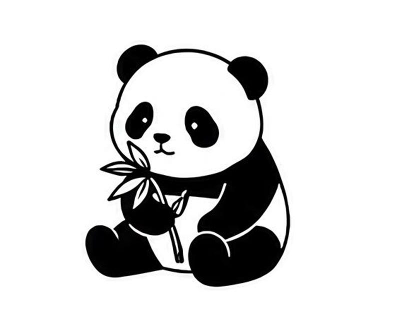 Small Addition Icon Cute Panda SVG Icon Bundle – 25 Unique Black Outline Bear Designs, Bold ...