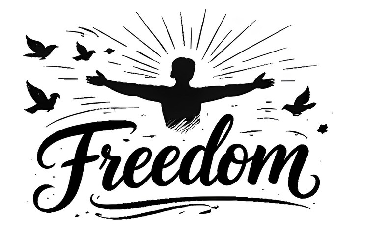 Freedom SVG Set - 20 Unique Freedom Word Art | Black Outline Vector ...