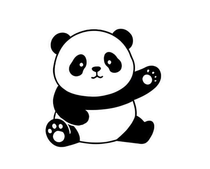 Small Addition Icon Cute Panda SVG Icon Bundle – 25 Unique Black Outline Bear Designs, Bold ...