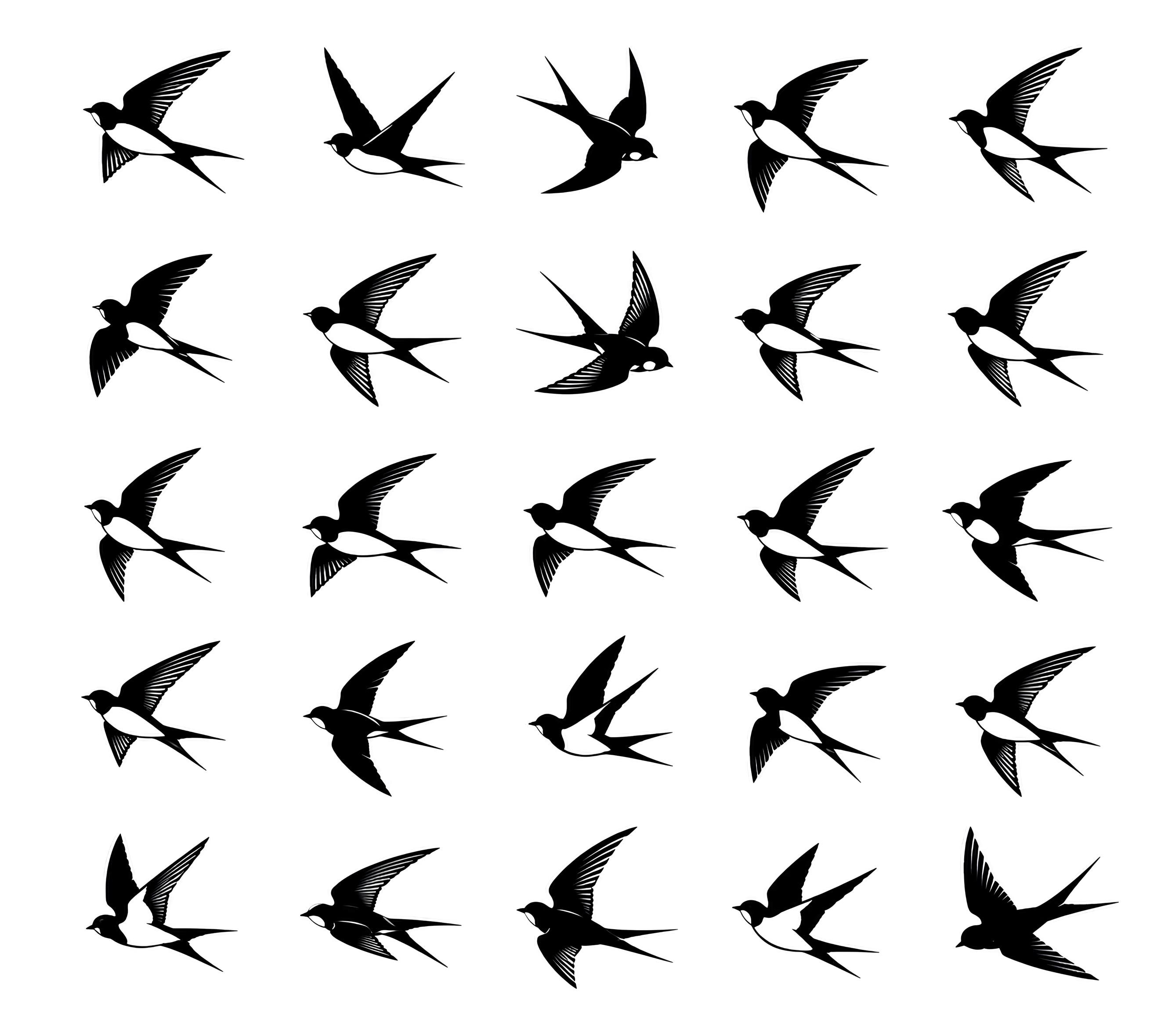 Tatu Swallow Dxf - Etsy Canada