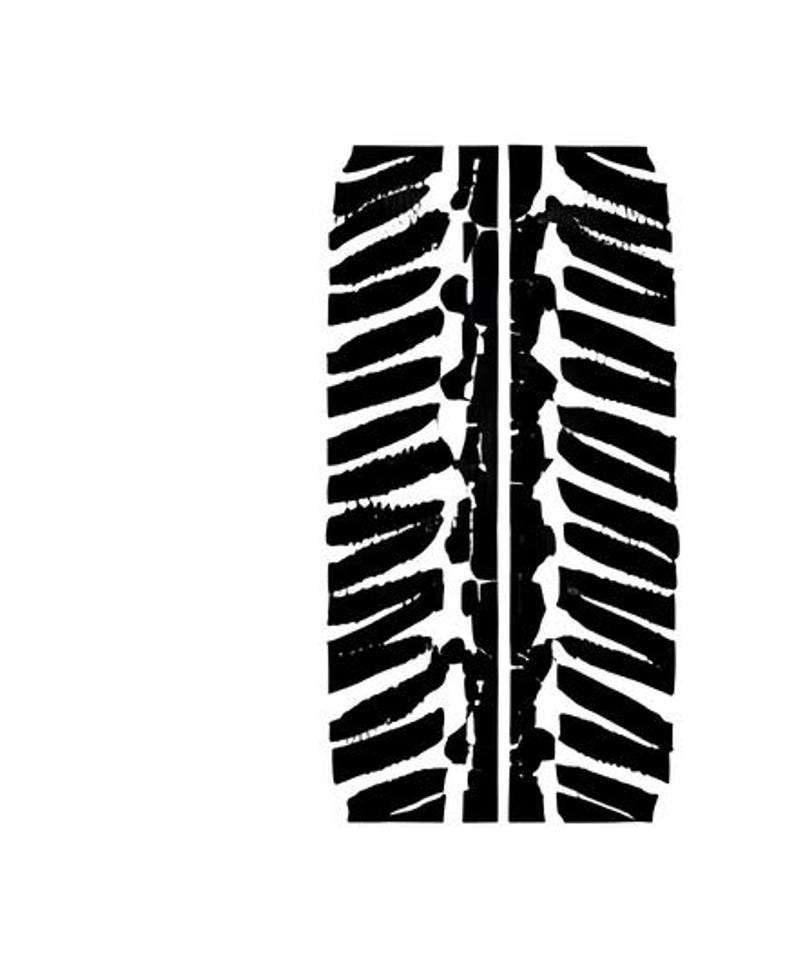 Tire Tracks SVG Bundle – 21 Unique Black Outline Tread Icons, Bold Line ...
