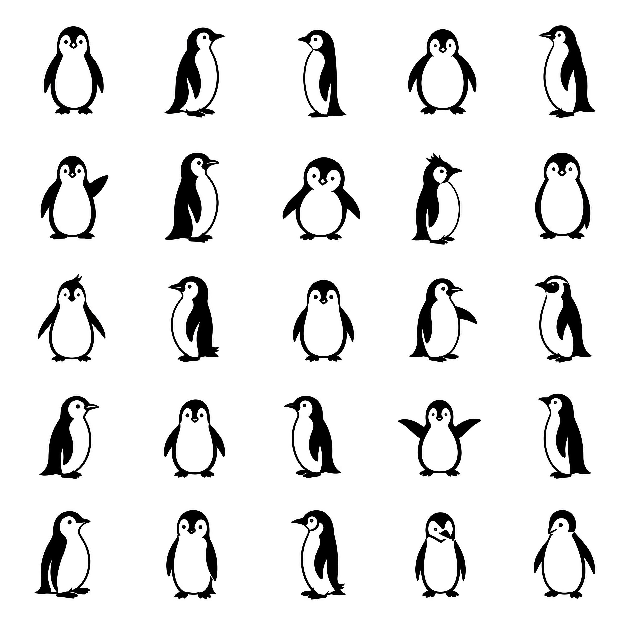 ペンギンの線画 - Etsy 日本