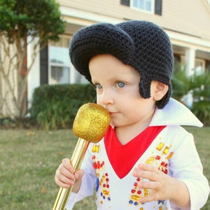 DIGITAL CROCHET PATTERN: Rockabilly Elvis Wig, newborn to toddler sizes image 1