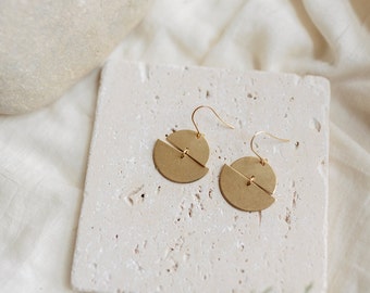 Gold Simple Brass Geometric Hook Earrings