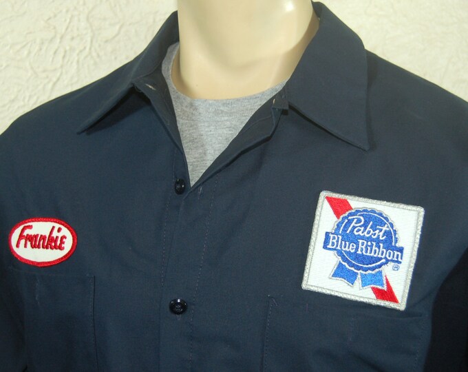 XLARGE Pabst Blue Ribbon Beer Work Shirt wilbur Etsy