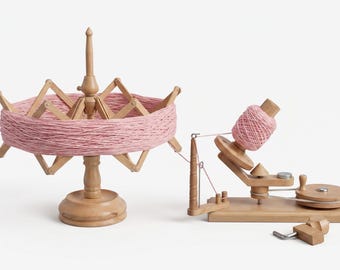 Beachwood Yarn Winder and Swift Set  Hand-Operated Knitting Tool   and Crocheting, Smooth Finish Wool Swift Holder , Perfect Gift  Crafters