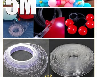 5M Balloon Arch Strip Plastic Garland String Single or Dual Hole DIY Party Decoration