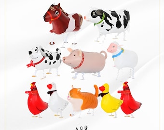 Farm Animal Walking Balloon Airwalker Helium Party Pet Kids Birthday Decoration