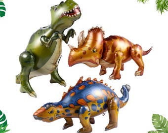 Giant Dinosaur Balloon 4D Foil, Self Standing Air Balloon Birthday Party Decor, Jurassic Dinosaur Festival Decoration