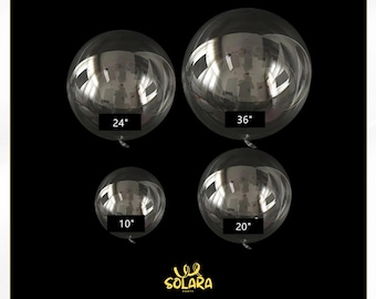 Large Clear Bobo Balloon 18 24 36 Inch Transparent Party Decoration with Ribbon