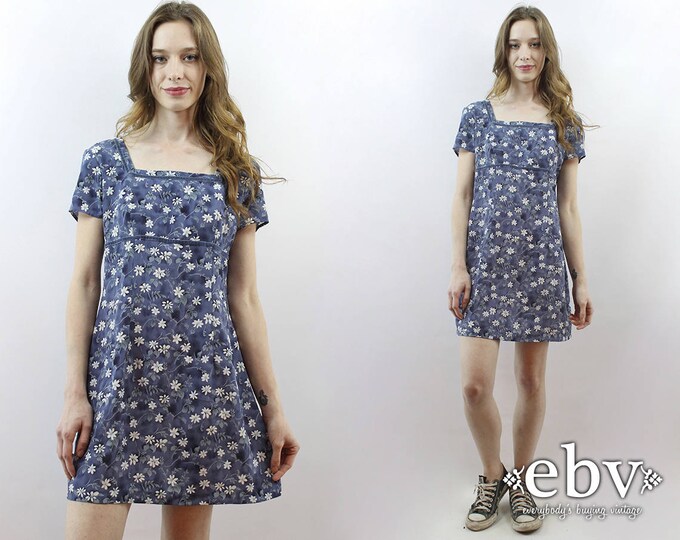 90s Babydoll Dress 90s Floral Dress Floral Mini Dress 90s Dress 1990s