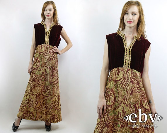 Velvet Maxi Dress Christmas Dress Holiday Dress Ve