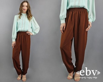 Brown Pants Brown Trousers High Waisted Pants High Waisted Trousers 90s Pants 90s Trousers High Waist Pants High Waist Trousers S M L