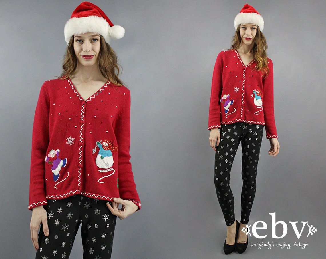 snowman cardigan