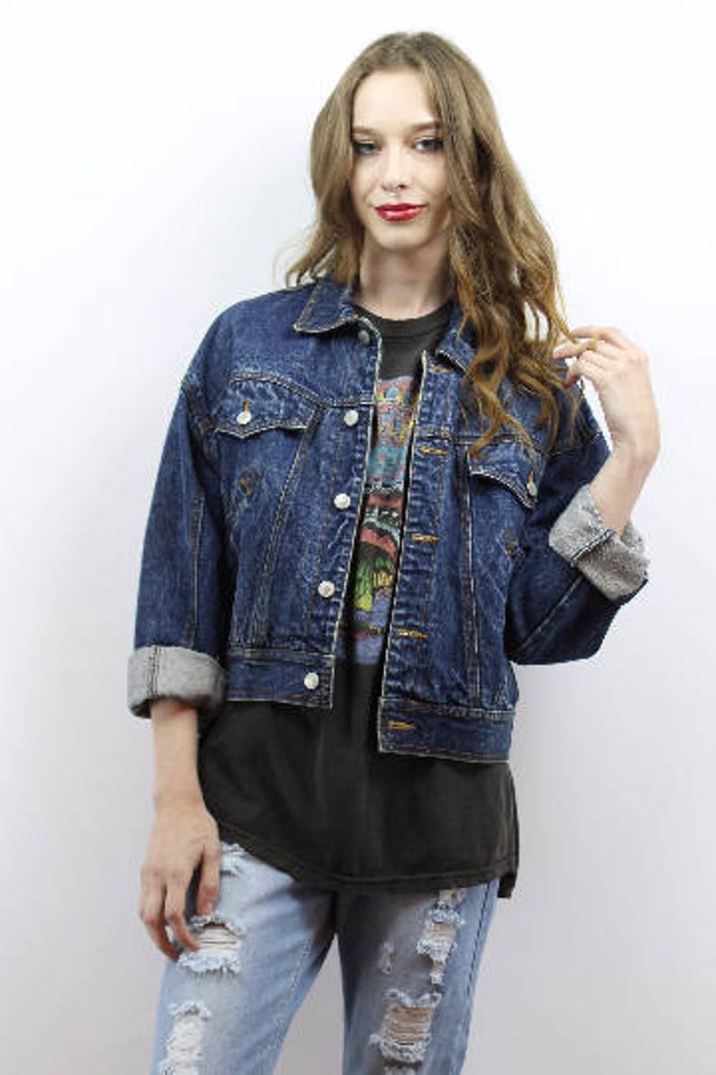 Vintage Jordache Denim Jacket Jordache Jacket Jean Jacket Dark Denim Jacket 90s Jean Jacket 90s Jacket 1990s Jacket 90s Denim Jacket M L image 3