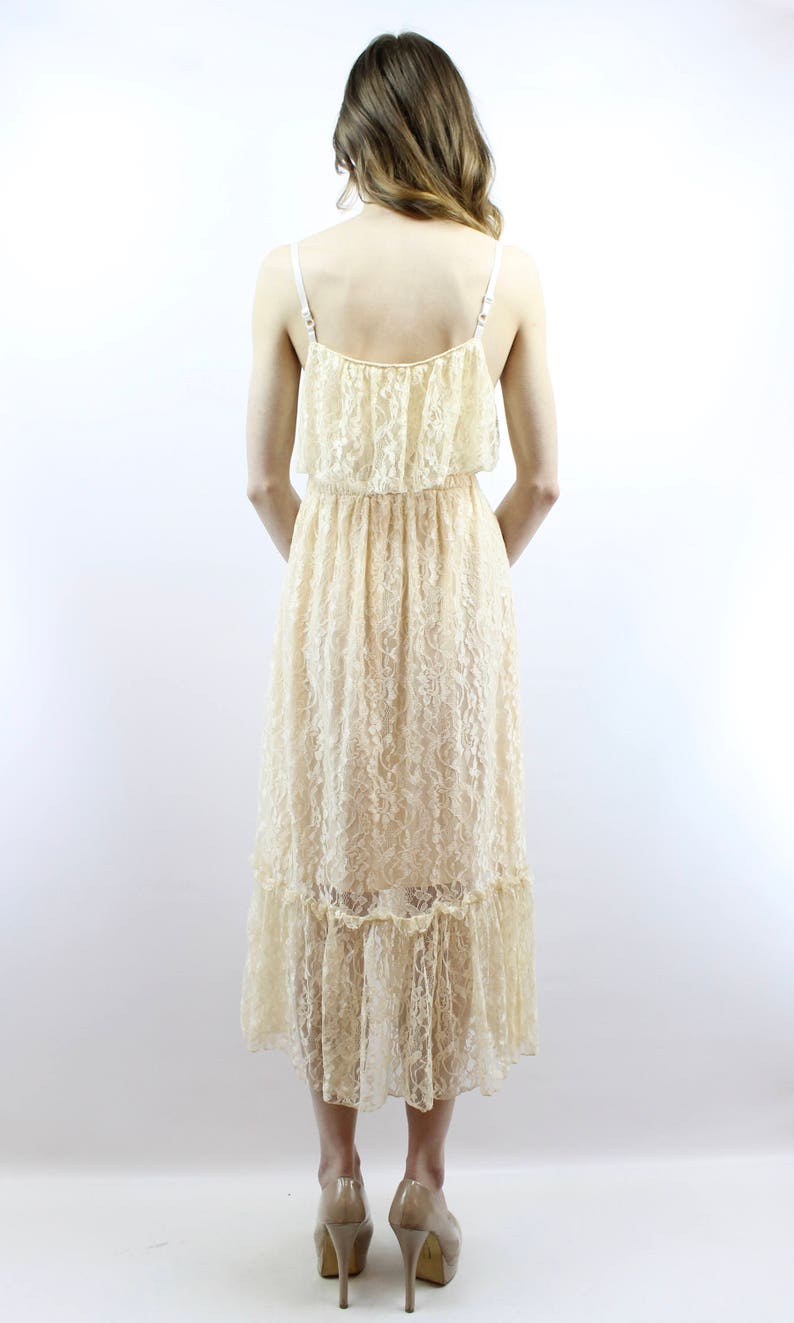 Lace Midi Dress Cream Lace Dress Hippie Wedding Dress Hippy Etsy
