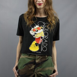 Mickey Crop Top Vintage T Shirt 80s Crop Top 1980s Crop Top Colorado T Shirt Colorado Top Mickey Mouse 1980s Mickey Top 80s Mickey Top S M image 4