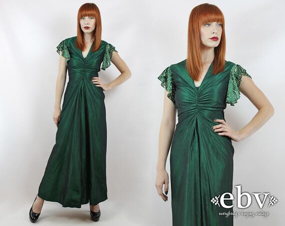 emerald green dress evening
