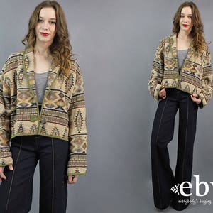 Southwestern Blazer Cropped Blazer Cropped Jacket 90s Blazer 90s Jacket Plus Size Blazer Indian Jacket Indian Blazer Woven Jacket XL 1X image 1