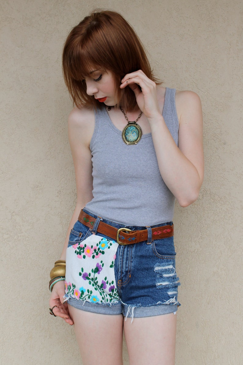 Denim Cut Offs Festival Shorts Hippie Shorts Hippy Shorts Boho Etsy