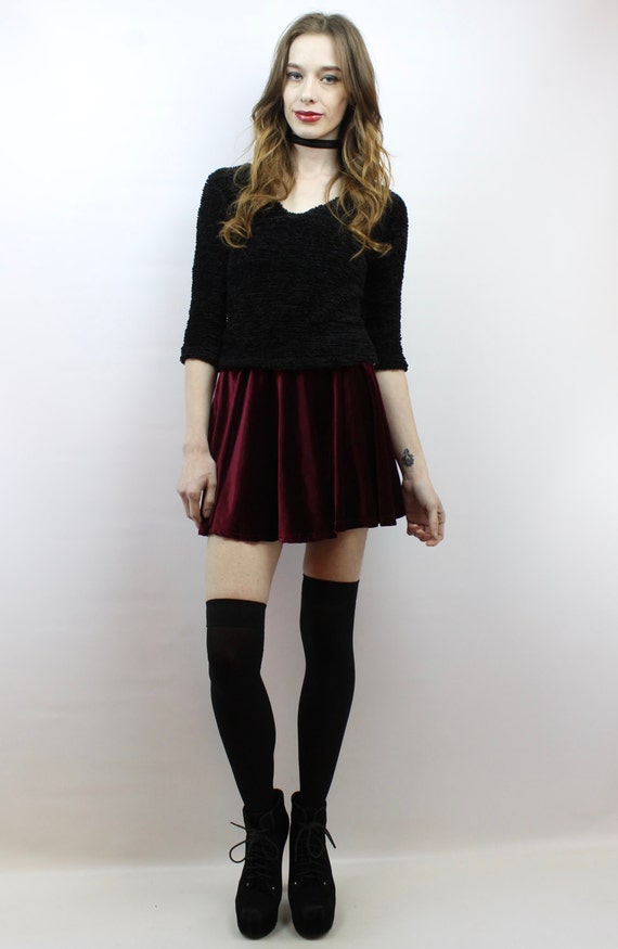 Black fuzzy sweater crop top hotsell