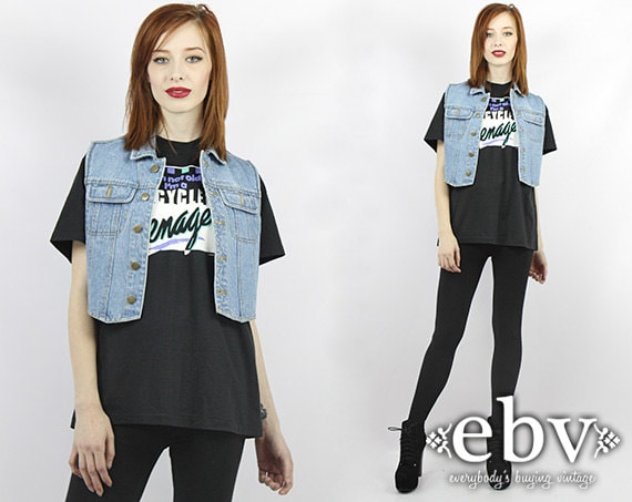 Denim Vest Jean Vest Cropped Denim Jacket 90s Denim Vintage 90s Cropped Denim Vest Jean Vest 90s Vest 90s Grunge Vest Etsy