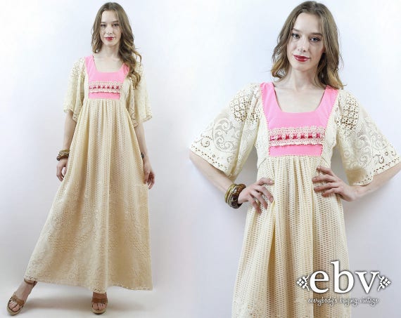 Lace Maxi Dress Hippie Wedding Dress Hippy Wedding Dress Boho Etsy