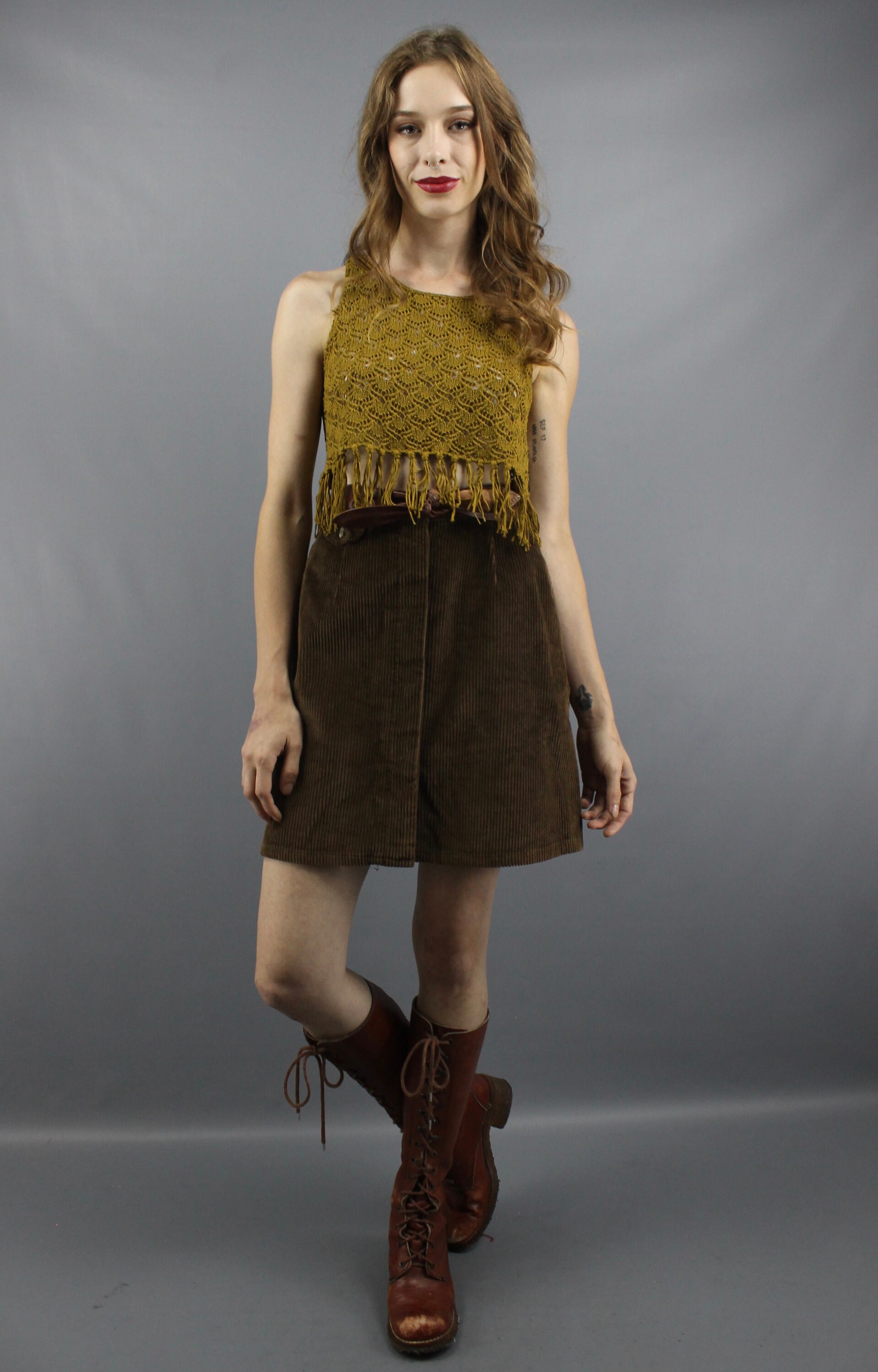 Brown corduroy skirt clearance 90s