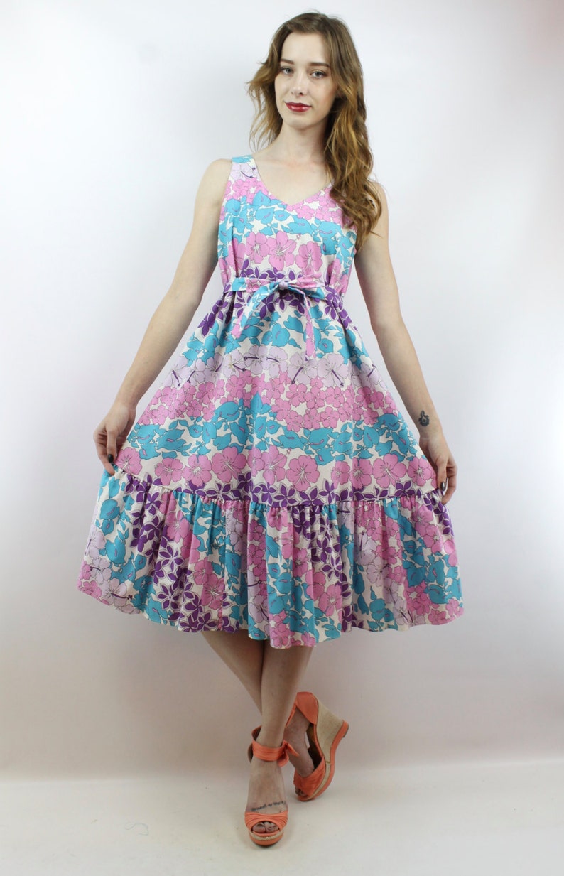 Floral Dress Summer Dress 70s Dress 70s Sundress Vintage 70s - Etsy