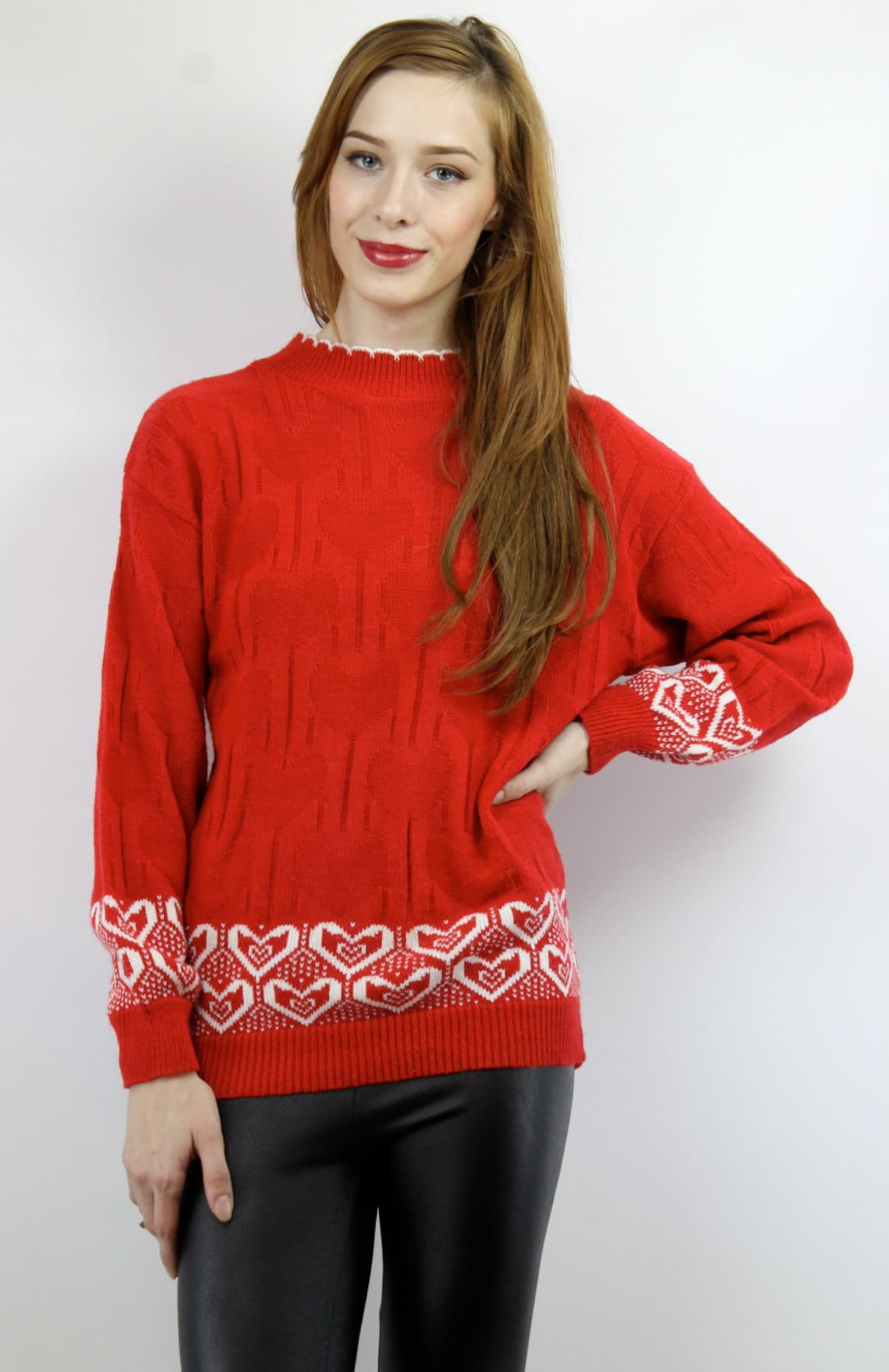 sweater with hearts all over