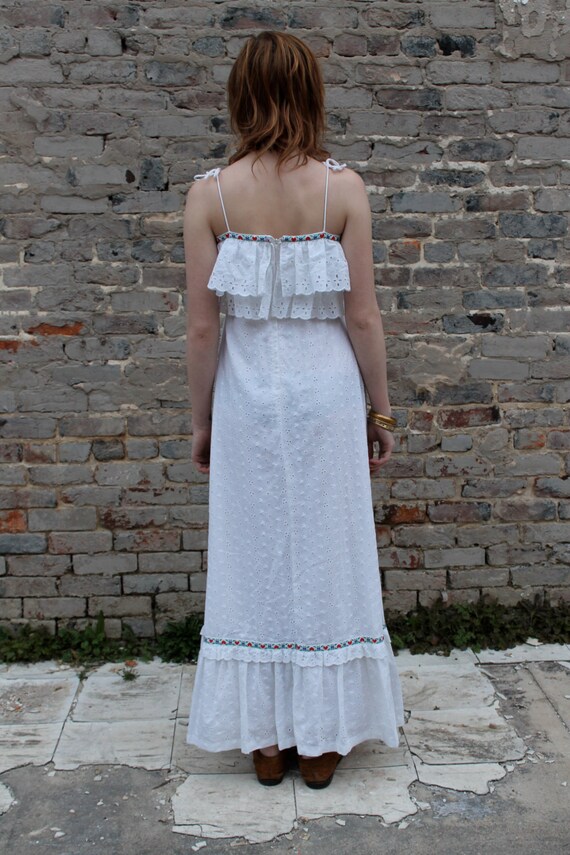 Vintage Hippie Dress Vintage 70's White 