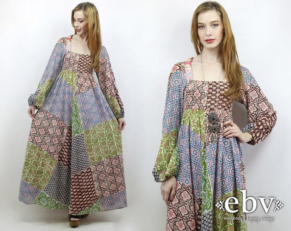 Patchwork Dress Festival Dress Boho Dress Hippie