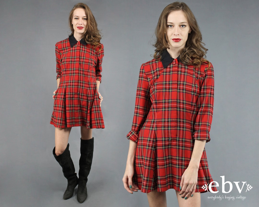 90s Plaid Mini Dress
