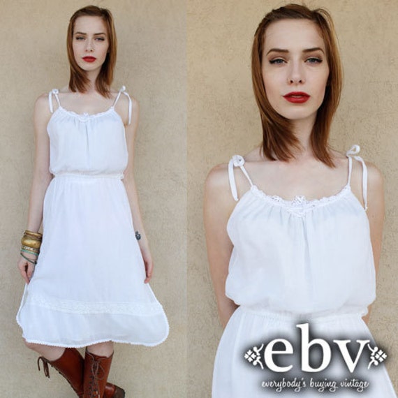 white hippy dress