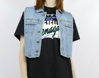 Denim Vest Jean Vest Cropped Denim Jacket 90s Denim Vintage Denim Vest Jean Vest Cropped Denim Jacket 90s Denim Vintage