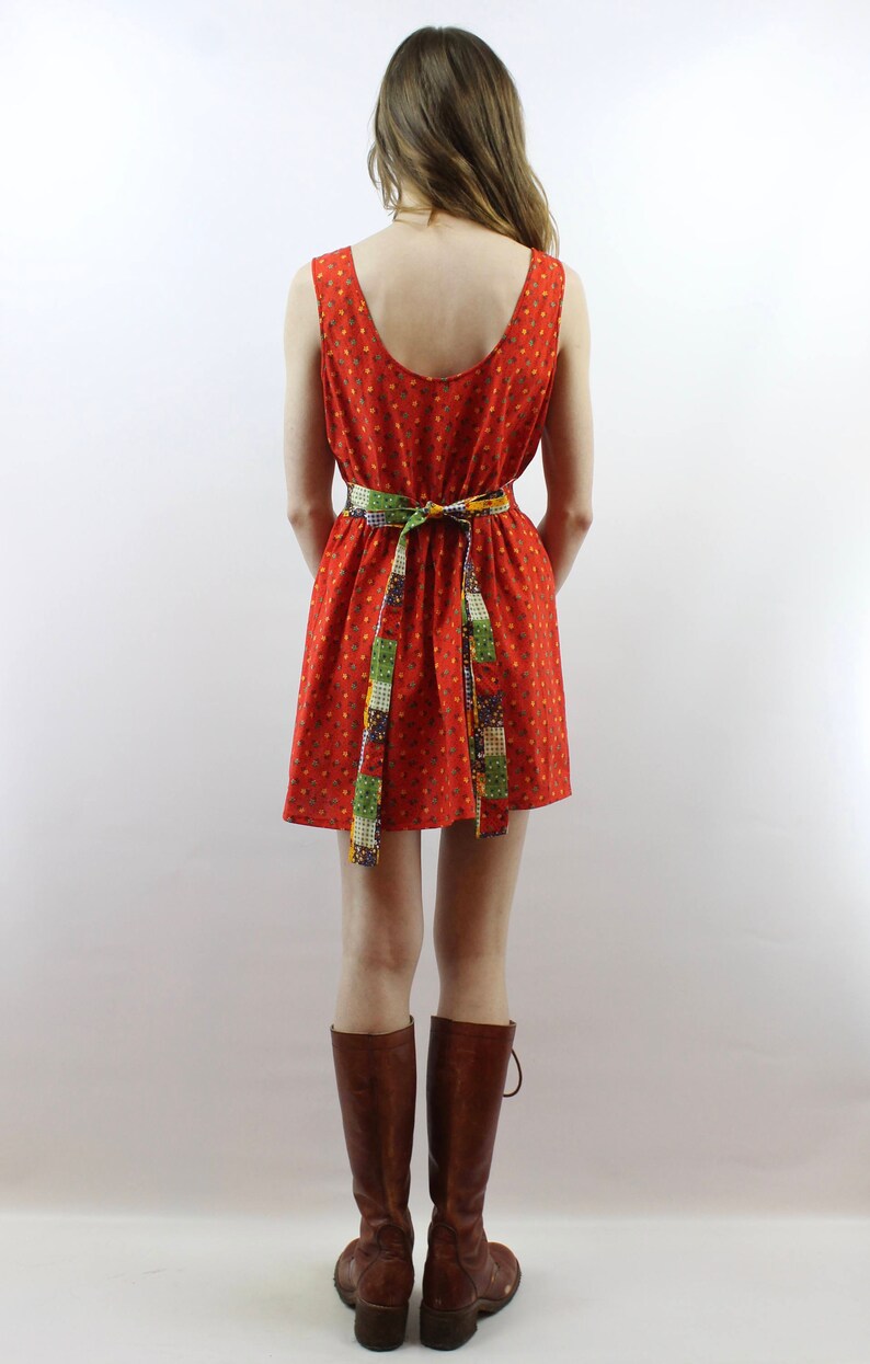 Patchwork Mini Dress Babydoll Dress 70s Dress 1970s Dress | Etsy