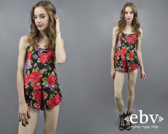 Vintage Victoria's Secret Floral Pajamas Silk Paja