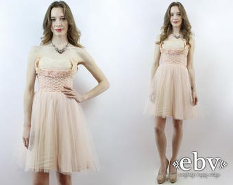 Pink Tulle Dress Pink Prom Dress 1950s Prom Dress 50s Prom Dress Princess Dress Ballerina Dress 50s Party Dress Bustier Dress XXS XS