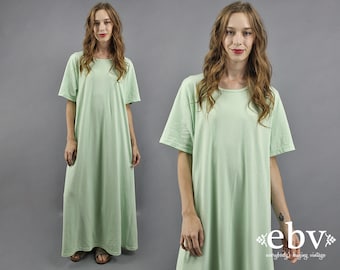 Pistaches vert robe des années 90 Maxi robe vert menthe robe robe minimale minimaliste robe robe d’été robe Pastel T Shirt robe des années 1990 robe XL