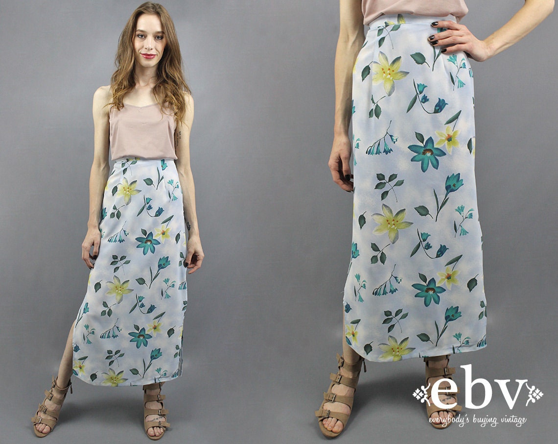 90s maxi skirt button