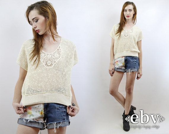 Cream top crochet jumper