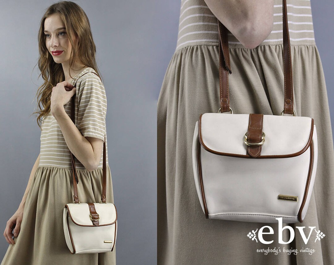 Crossbody Purse White Leather Purse Liz Claiborne Purse White Purse