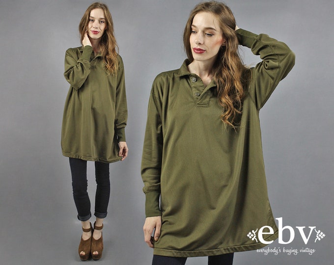 Oversized Shirt Army Green Shirt Army Shirt Army Green Top Etsy