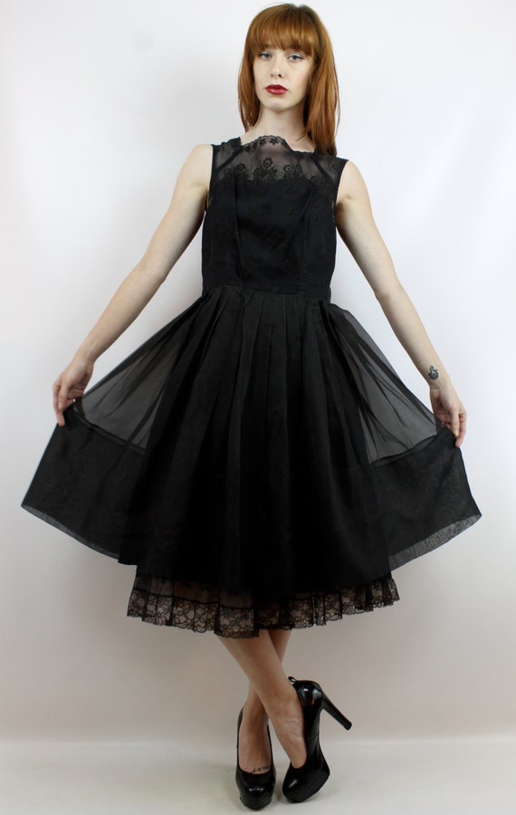 Black Prom Dress 50s Cocktail Dress 50s Party Dre… - image 2